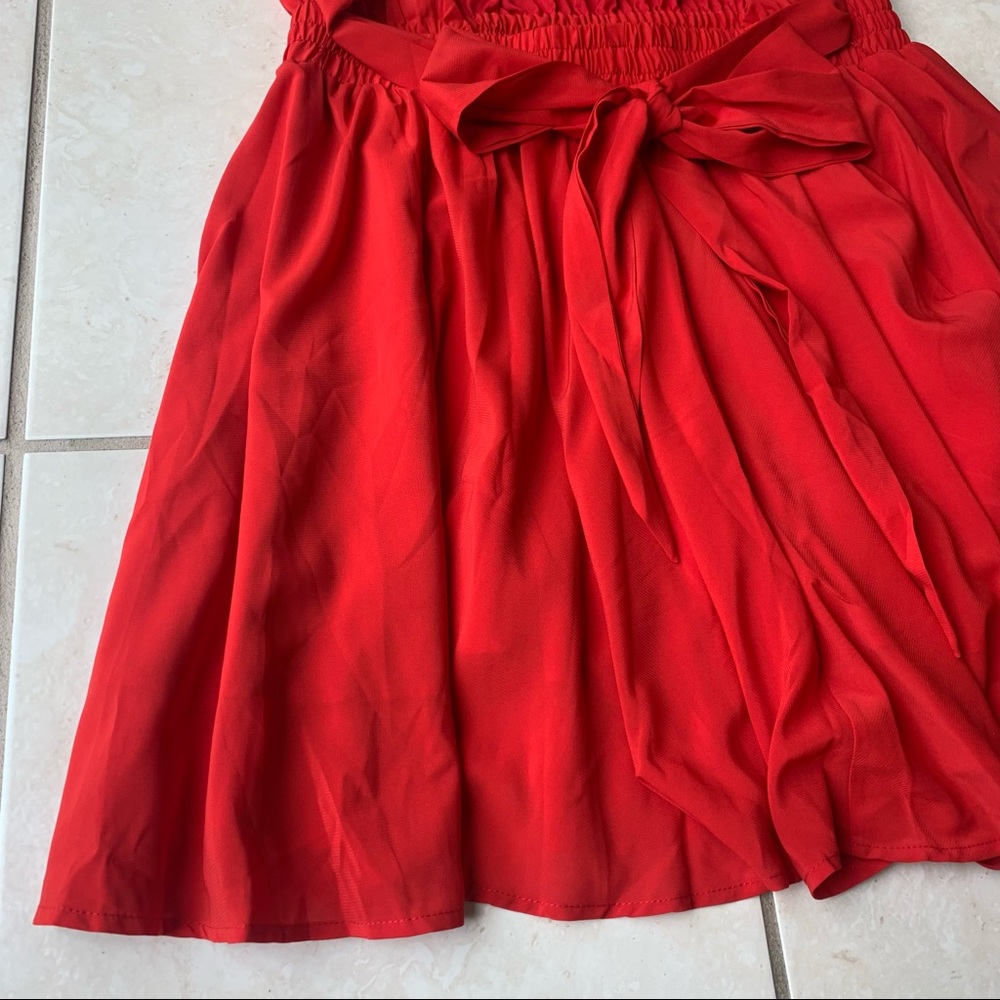 • NEW! Deep V Tie Back Mini Dress • - Picture 14 of 16